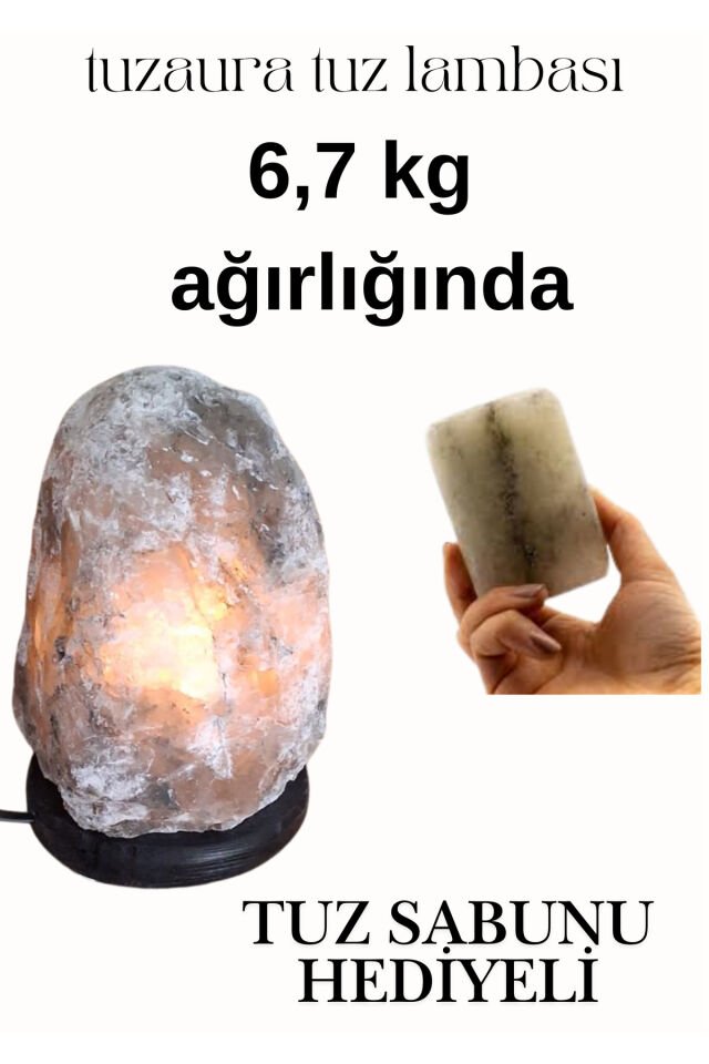 Çankırı dogal model elde ıslenmıs 6,7 kg agırlıgında tuz lambası