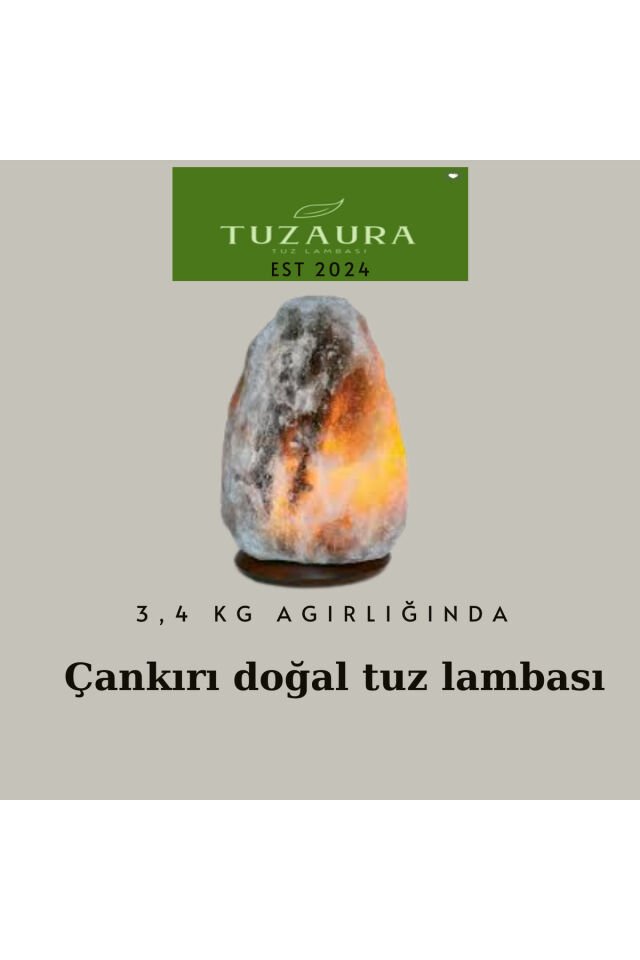 Çankırı elde işlenmiş doğal tuz lambası 3,4 kg agırlıgında