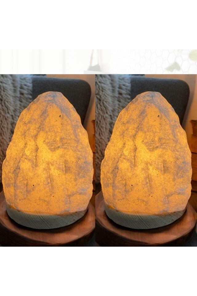 2 adet beyaz himalaya tuz lambası