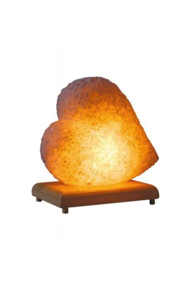 Doğal Kaya Tuzu Lambası, Tırtıklı Kalp Model, Sağlıklı ve Sıcak Atmosfer Yaratır