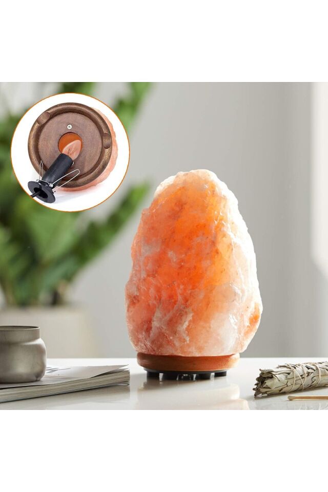 Himalaya Tuz Lambası 4-6 Kg. Doğal Kaya Tuzu Lambası Aç Kapa Düğmeli Tuz Lamba Himalayan Salt Lamp