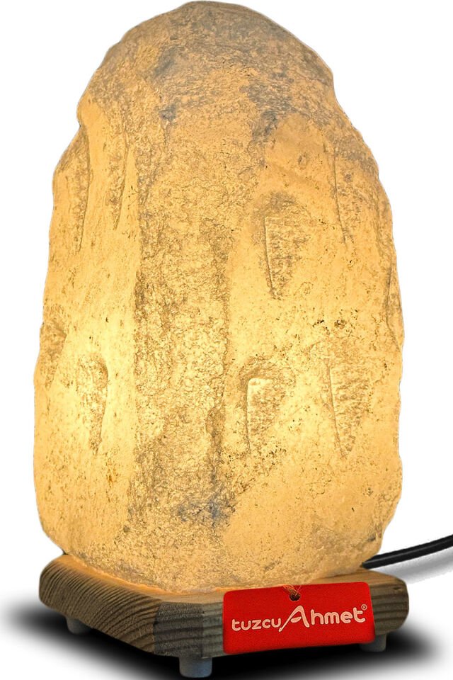 Beyaz Kaya Tuzundan Yapılmış Tuz Lamba 5-6 Kg Yüksek Işık