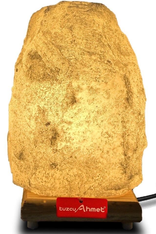 Beyaz Kaya Tuzundan Yapılmış Tuz Lamba 5-6 Kg Yüksek Işık